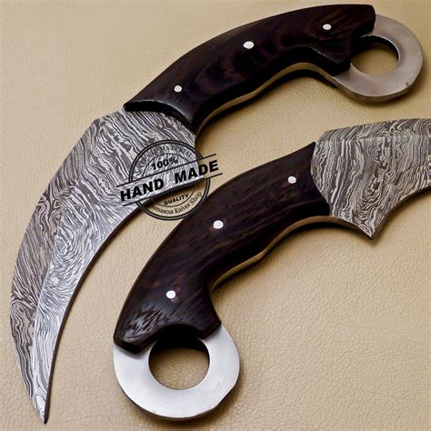 Damascus Karambit Knife Custom Handmade Damascus Steel Karambit