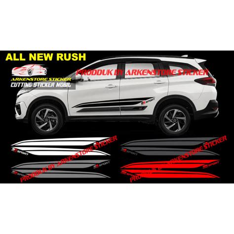 Cutting Sticker List Body Samping Mobil All New Rush Gr Sport Sticker