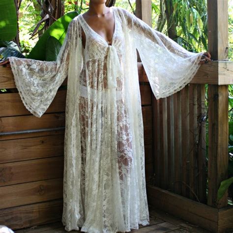 Bridal Lace Wedding Robe Bridal Lingerie Wedding Sleepwear Off Etsy