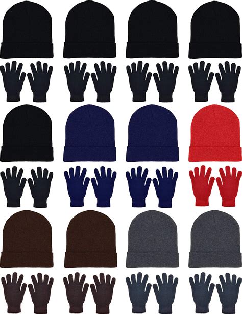 30 Pieces Winter Beanies Gloves Neck Warmers Set Bulk Winter