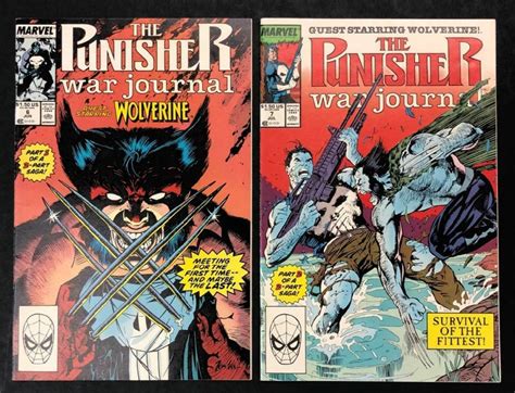 The Punisher War Journal 1988 S 6 7 VF NM Wolverine Vs Punisher