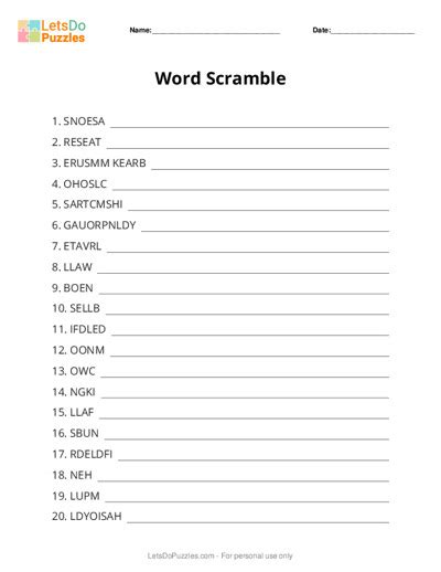 Make your Own Word Scrambles | Word Scramble Generator