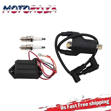 Fit For Ezgo Golf Cart Cycle Gas Ignition Coil Spark Plugs Ac