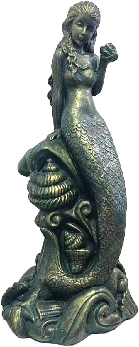 GRASOLAR 31" H Large Mermaid Outdoor Statue Garden Pool Lawn Patio