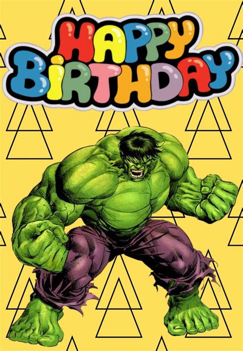 Birthday Card Printable Hulk Birthday Happy Birthday Kids