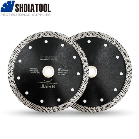 SHDIATOOL 2pcs Dia 150mm 6 Hot Pressed Sintered Diamond Cutting Disc