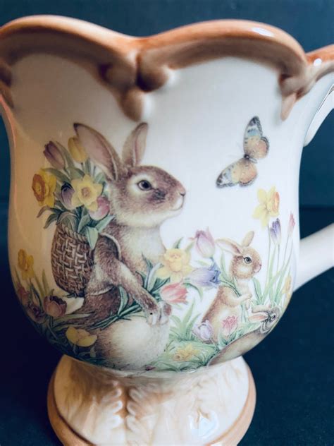 Cracker Barrel Easter Traditions Footed Spring Bunny Mug Etsy