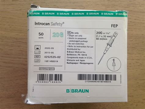 New B Braun Introcan Safety Iv Catheter G X In Ml Bx