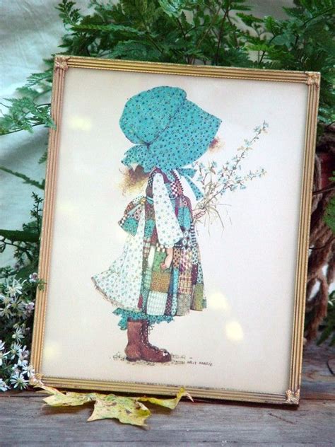 Holly Hobbie Illustration In A Brass Frame Cute 1970s Retro Etsy Holly Hobbie American