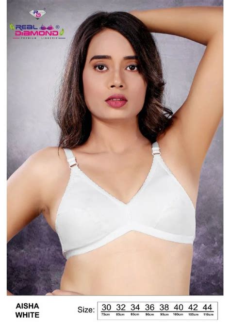 Non Padded Cotton Blend Aisha White B Cup Bra Plain At Rs 84 5 Piece