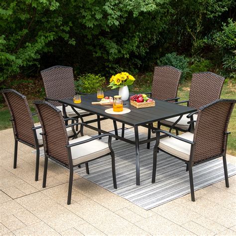 Buy Mf Studio Piece Outdoor Dining Set Metal Patio Furniture With