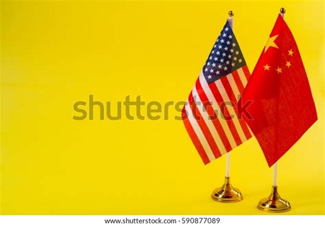 Chinese American Flag Stock Photo Edit Now 590877089