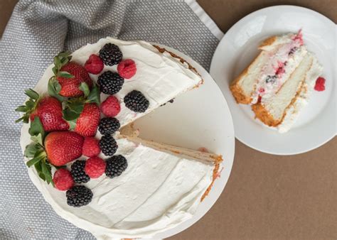 Triple Berry Naked Angel Food Cake