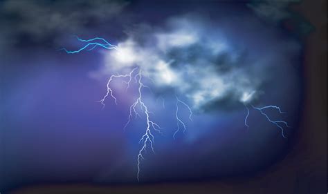 Lightning Strikes And Thundercloud 3030664 Vector Art At Vecteezy