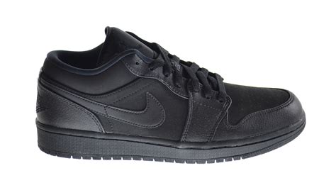 Air-Jordan-1-Low-Mens-Exclusive-Leather-Fashion-Sneakers-Black-553558-011