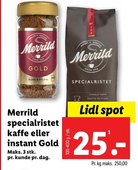 Merrild Specialristet Kaffe Eller Instant Gold Tilbud Hos Lidl