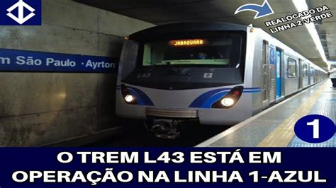 Metr Sp O Trem L Est Na Linha Azul Trem Alinhando E Partindo