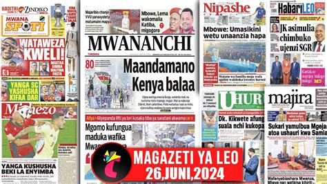 Magazeti Ya Leo Watatu Familia Moja Wafa Ajalini Yanga