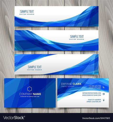 Abstract Set Web Banners And Business Cards Vector Image