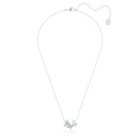 Swarovski Lilia Necklace Butterfly Blue Rhodium Plated