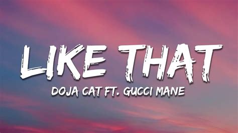 Doja Cat Like That Feat Gucci Mane Lyrics Youtube