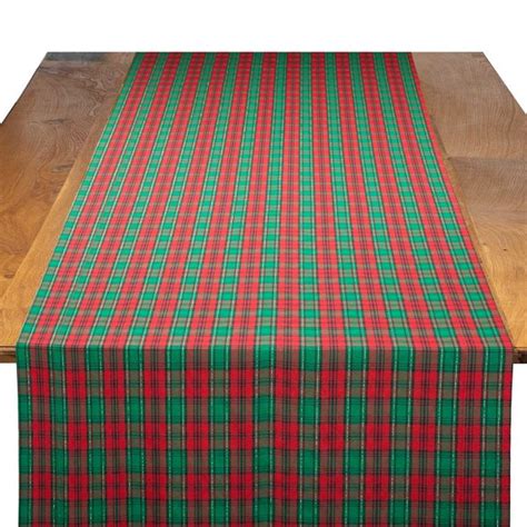 Red Green Holiday Plaid Table Runner Linen Rentals Wedding Table