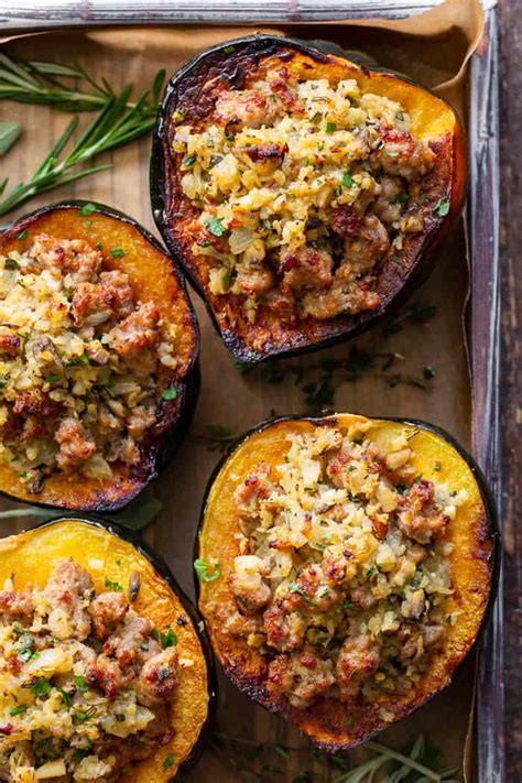 Stuffed Acorn Squash With Sausage “rice” {whole30 Paleo}