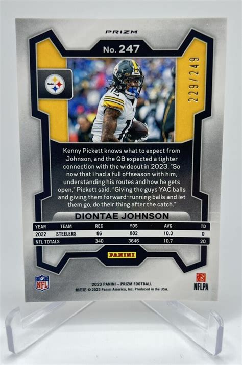 Panini Prizm Diontae Johnson Orange Prizm Pittsburgh Steelers