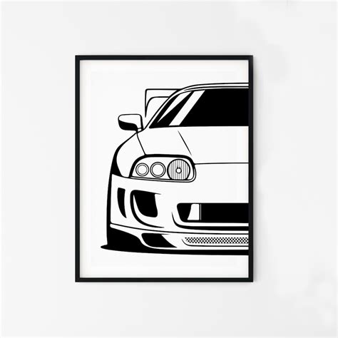 Toyota Supra Mk Impresi N De P Ster Jdm Car Art Man Cave Etsy Espa A