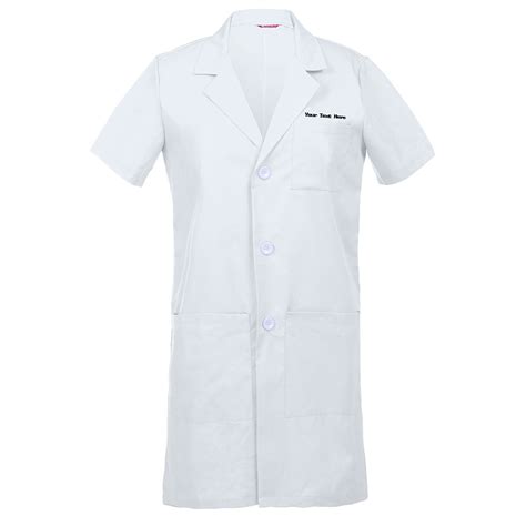 Personalized Embroidered Mens Lab Coat Short Sleeve White Tailor S