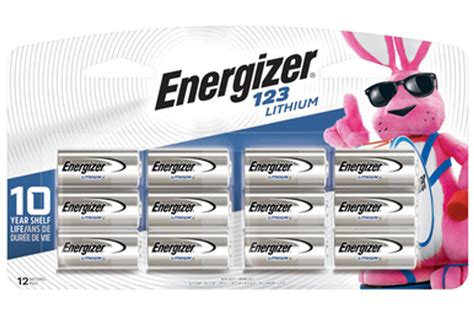 Energizer Cr123a 3 Volt Lithium Batteries Cr17345 12 Card