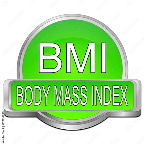 Bmi Body Mass Index Button D Illustration Stock Vektorgrafik