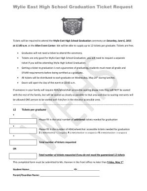 Fillable Online Graduation Ticket Request Form Fax Email Print PdfFiller