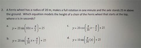 Solved A Ferris Wheel Has A Radius Of M Makes A Full Chegg