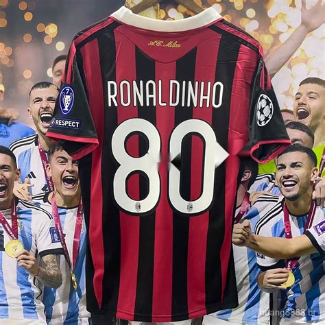 09 10 AC Milan RONALDINHO Camiseta Personalizada MALDINI PACT Home