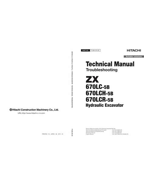 Hitachi Lc B Lch B Lcr B Excavadora Pdf Manual T Cnico De