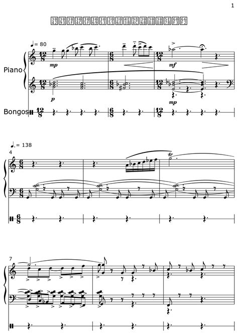 Sheet Music For Piano Bongos