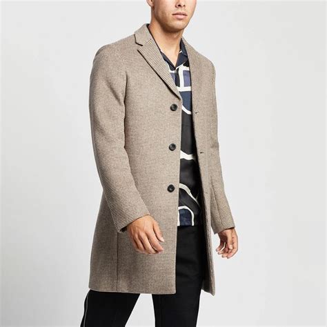 Reiss Barbera Wool Blend Checked Overcoat Oatmeal Check Boutique Stores