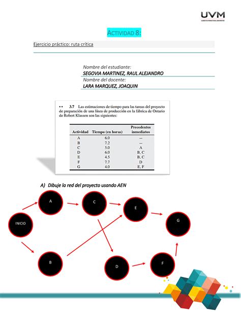 A Operaciones Actividad Ejercicio Pr Ctico Ruta Cr Tica Nombre