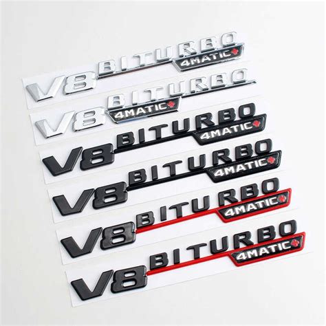 Car Fender Side V Biturbo Matic Emblem Badge For Mercedes Amg C S