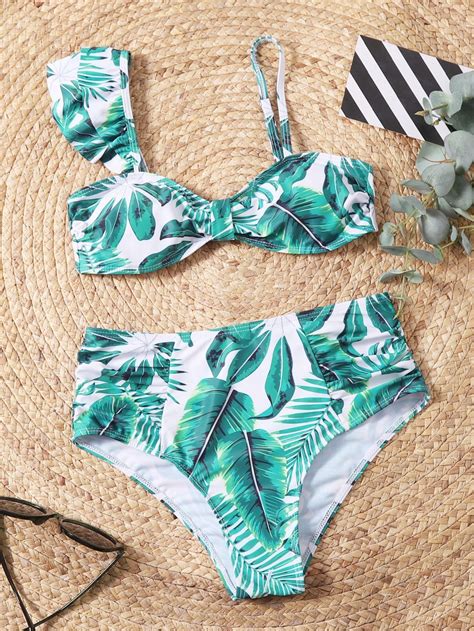 Sets De Bikini Volante Tropical Bohemio En Bikini Bikinis