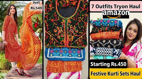 Amazon Kurti Kurta Set Haul Starting Rs Amazon Festive Special