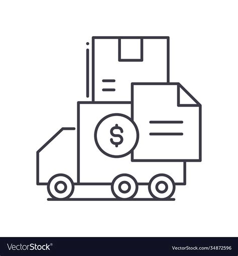 Shipping Cost Icon Linear Isolated Royalty Free Vector Image