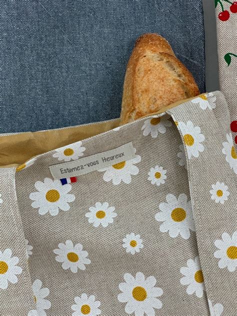 Sac à baguettes à pain doublé résistant en lin et tissus Etsy France