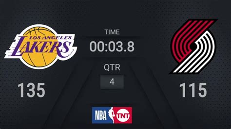 Lakers Trail Blazers Nba On Tnt Live Scoreboard Wholenewgame