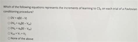 Solved Which Of The Following Equations Represents The