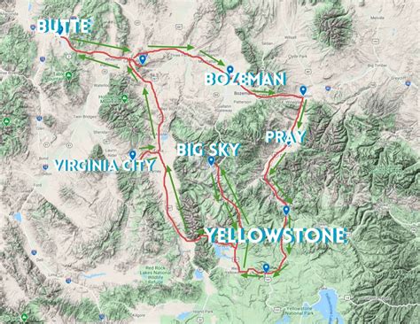 5 Day Montana Road Trip Itinerary Map - 2TravelDads