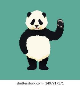 Baby Giant Panda Standing On Hind Stock Vector (Royalty Free ...