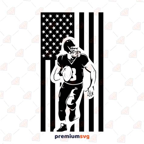 American Flag With Football Player Svg Cut File Premiumsvg