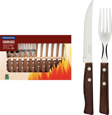 Tramontina Cutlery Set With Steak Knives 12 Piece Sharp Knife And Fork